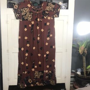 MAXI KIMONO MAXI DRESS FLORAL BROWN BLACK SZ XXL